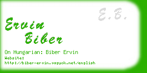 ervin biber business card